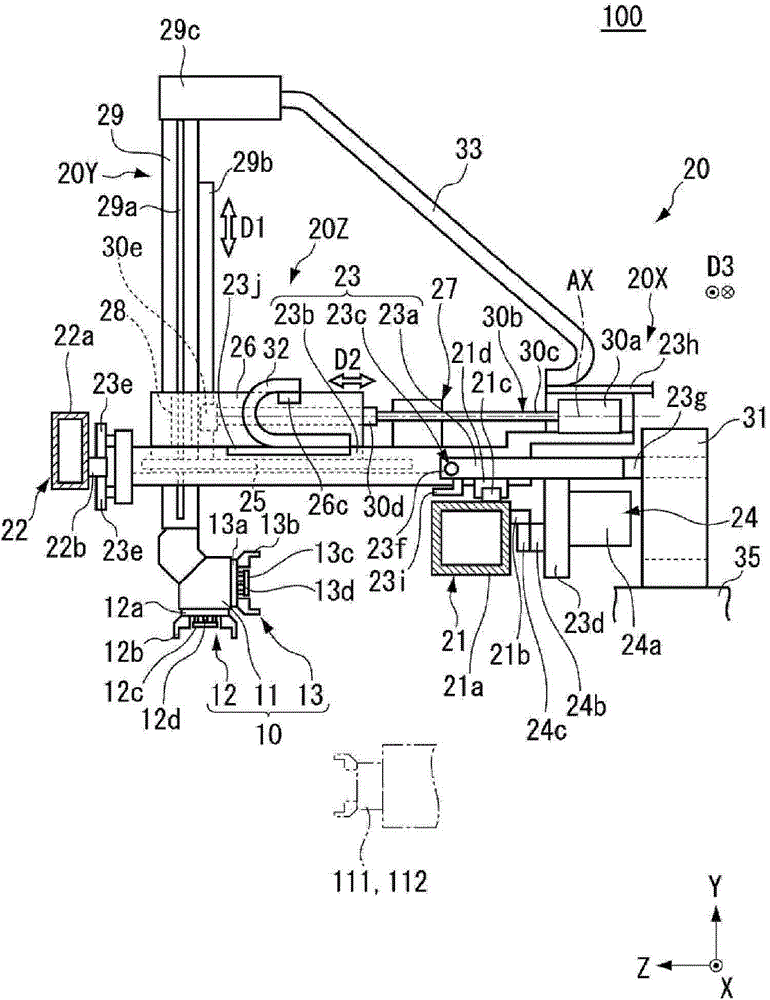 Workpiece conveying device and machine tool