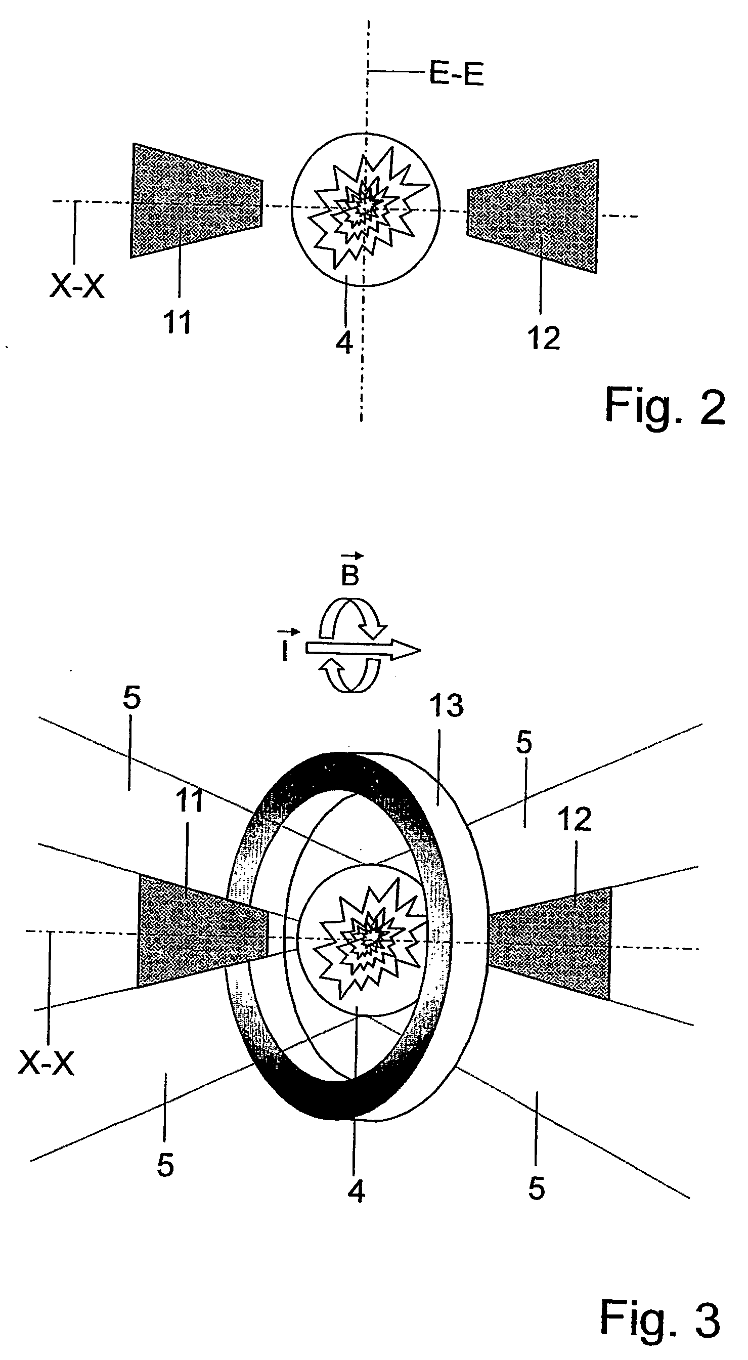 Plasma radiation source and device for creating a gas curtain for plasma radiation sources