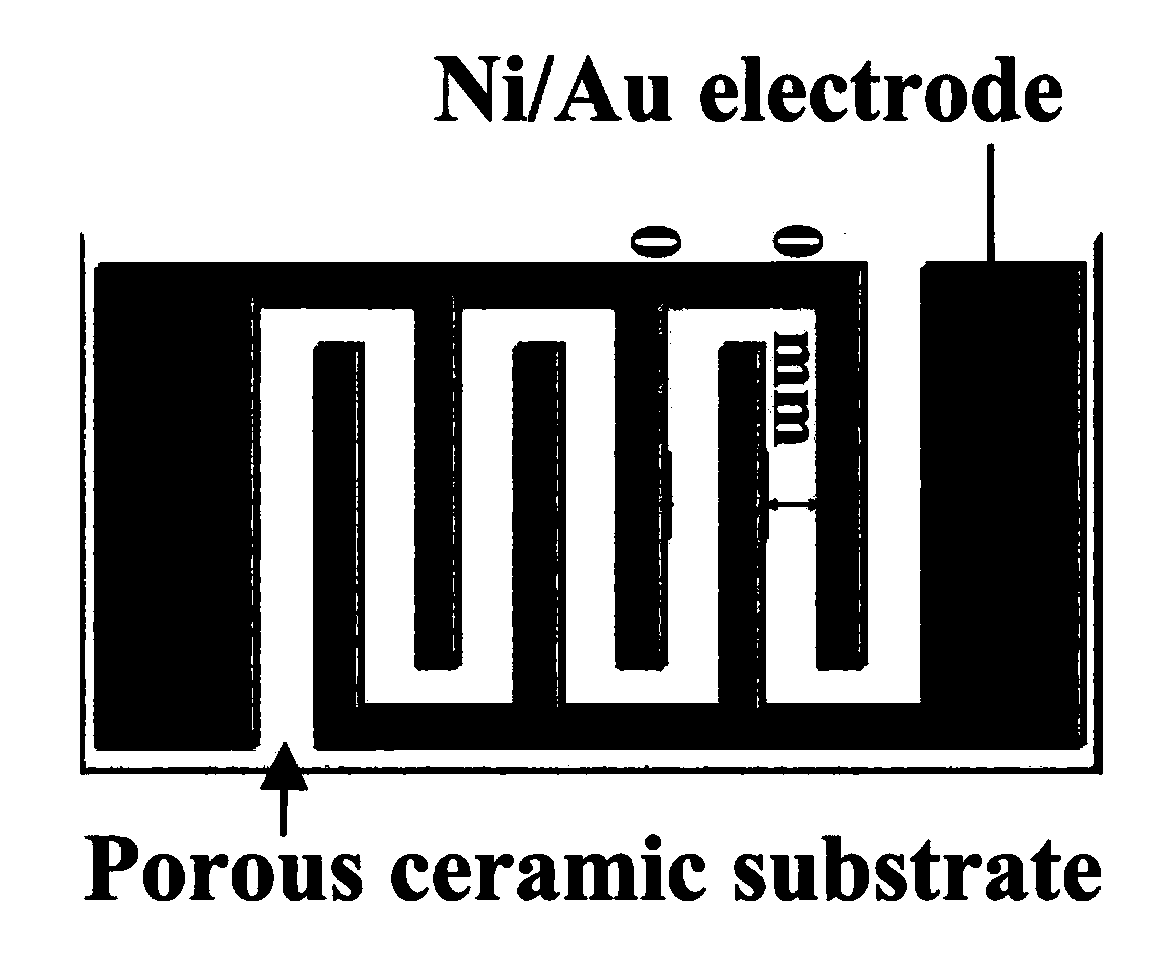 A kind of in situ growth nanometer based on the surface of non-metallic mineral electrode substrate  <sub>2</sub> o  <sub>3</sub> room temperature no  <sub>2</sub> Sensor and preparation method