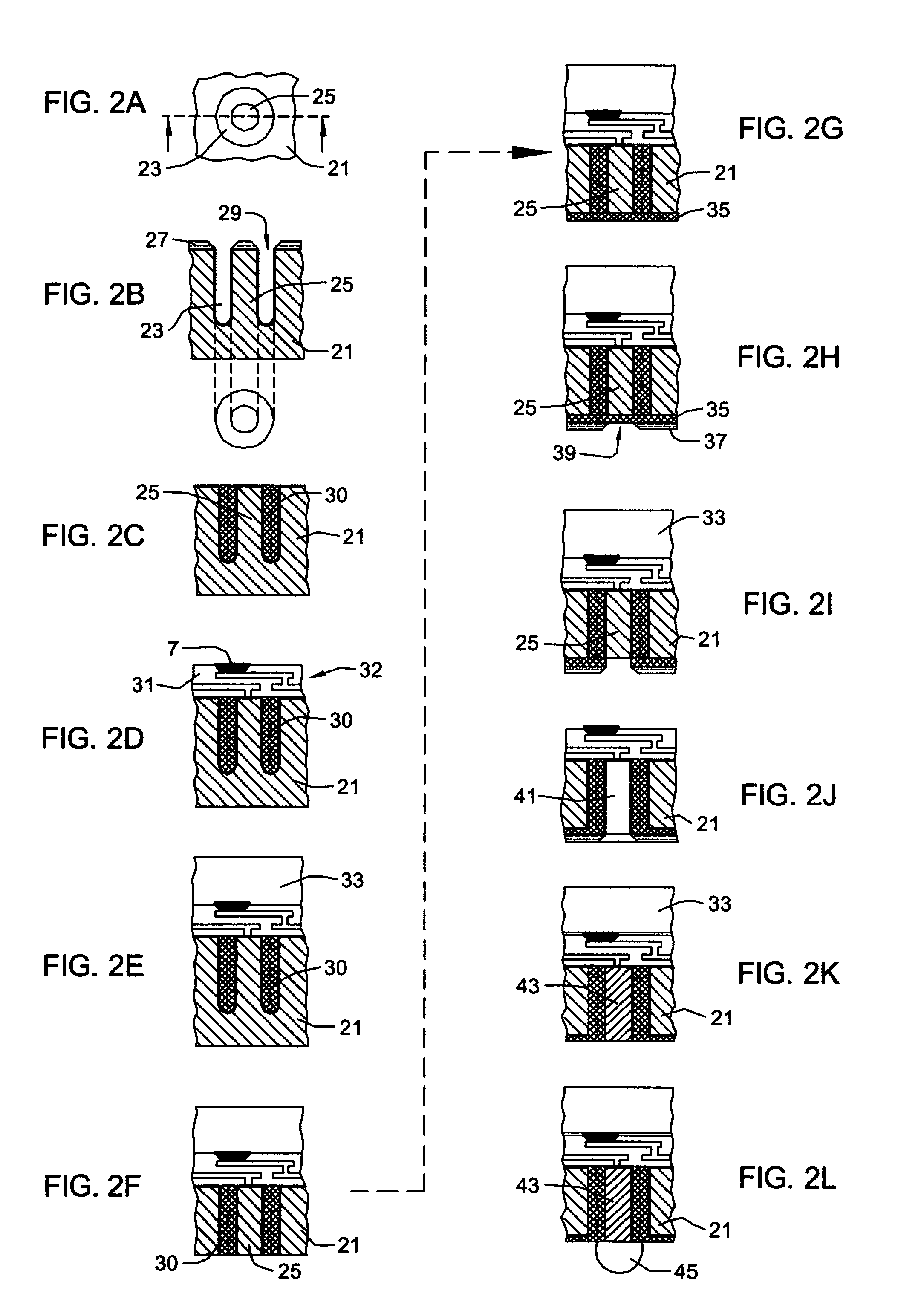 Conductive through via process for electronic device carriers
