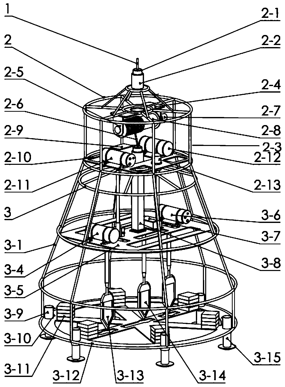 Seabed sediment in-situ acoustic characteristic test system and method