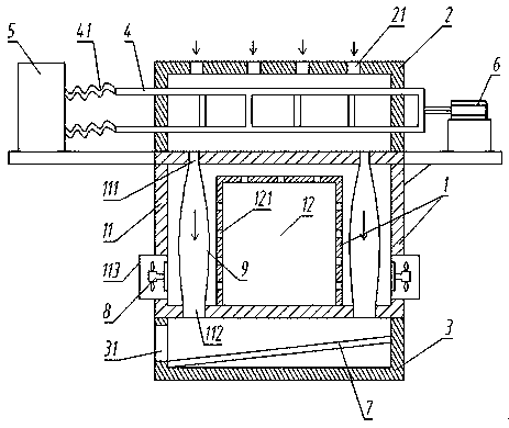 Communication box with dust removal and heat dissipation functions