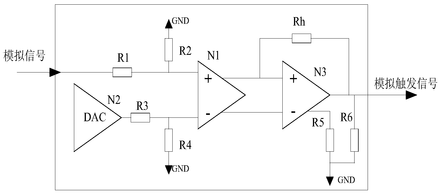 Circuit allowing trigger sensitivity of digital oscilloscope to be continuously adjustable