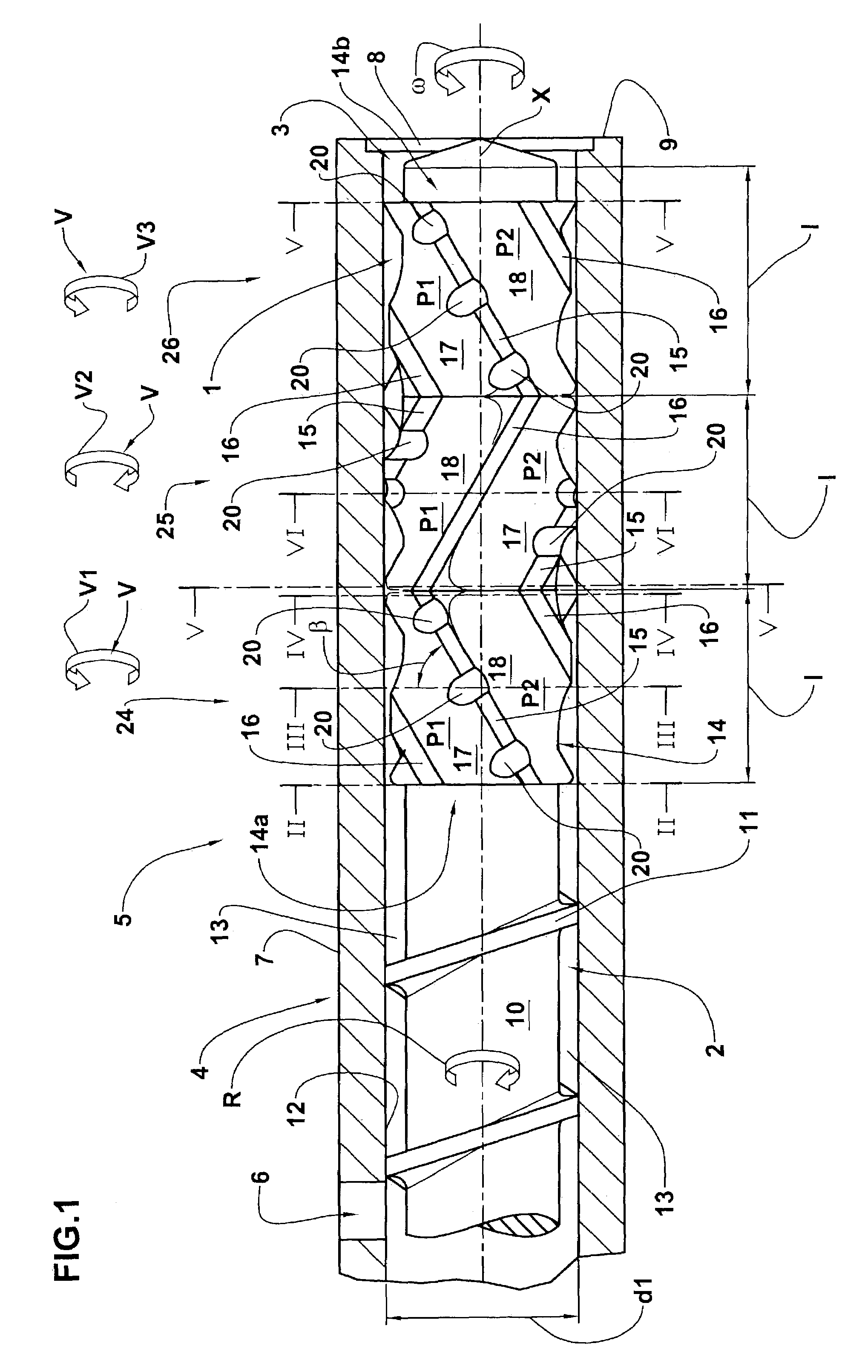 Mixing device for extruders