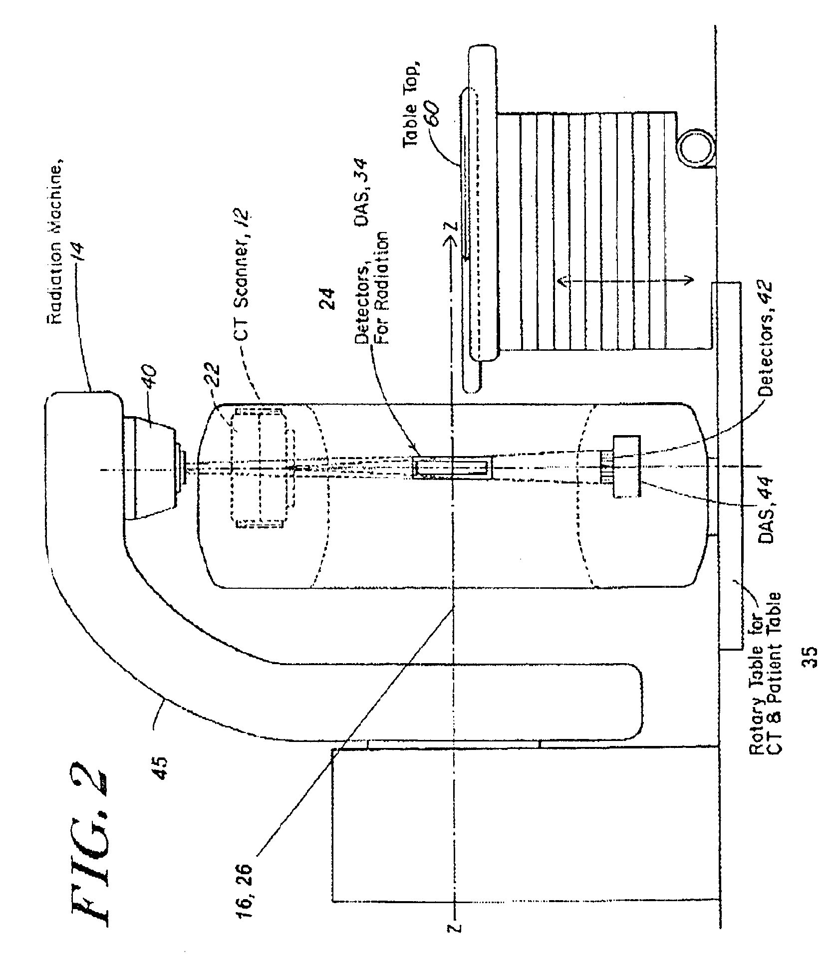Combined radiation therapy and imaging system and method