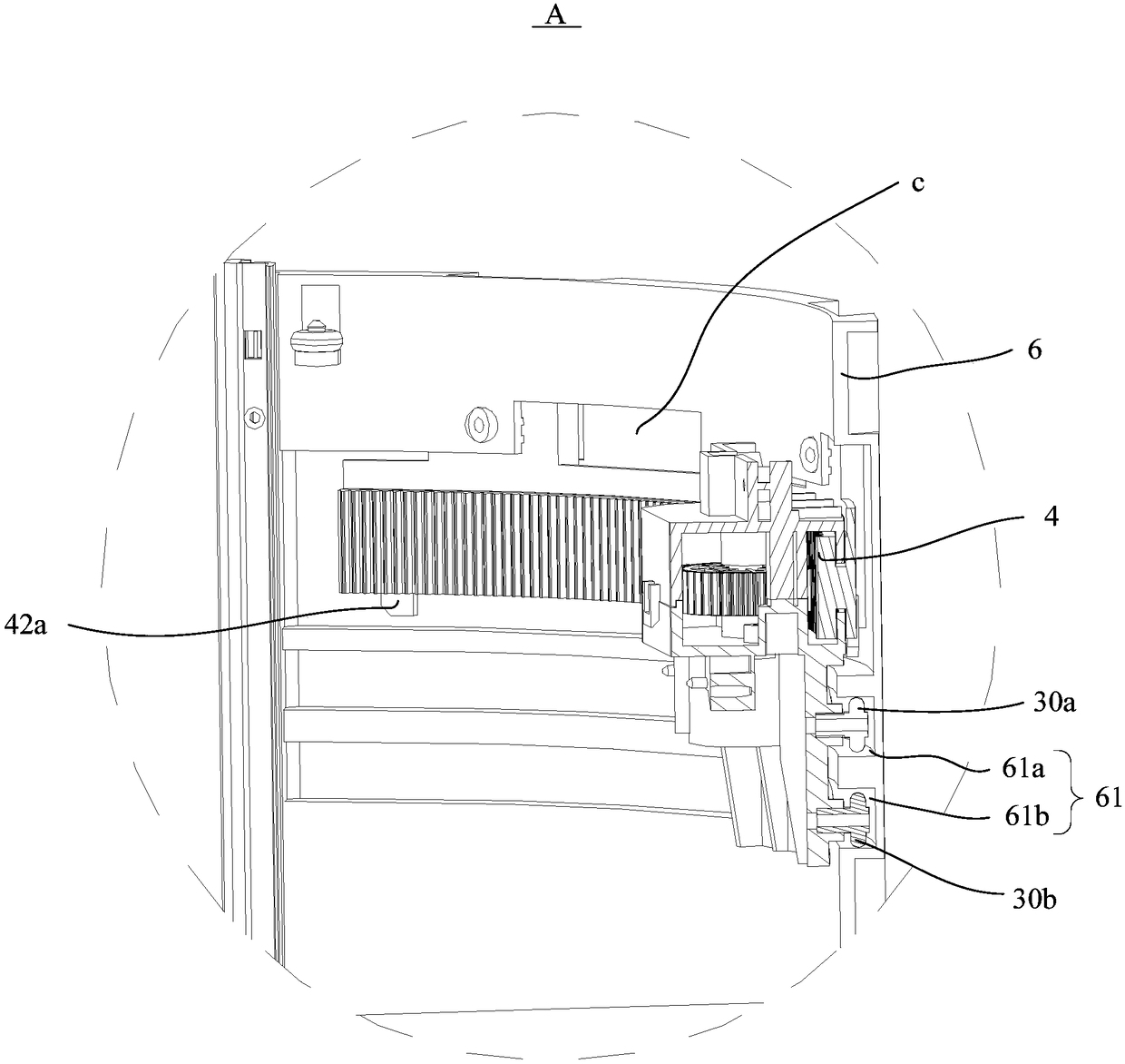 Moving door mechanism and air conditioning device