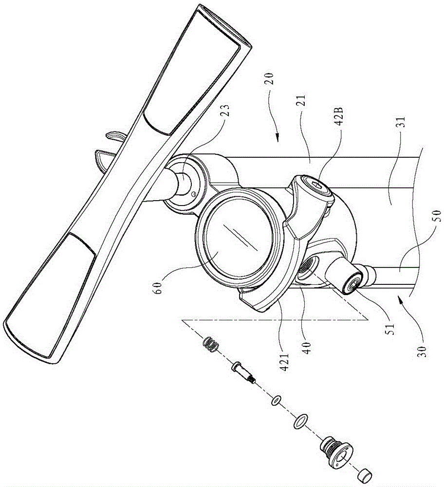 Inflating device with air tank