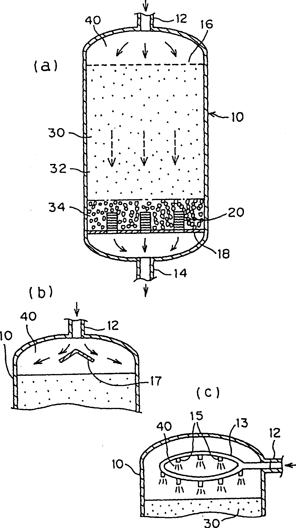 Multi-phase catalyst reaction method, and reaction equipment therefor