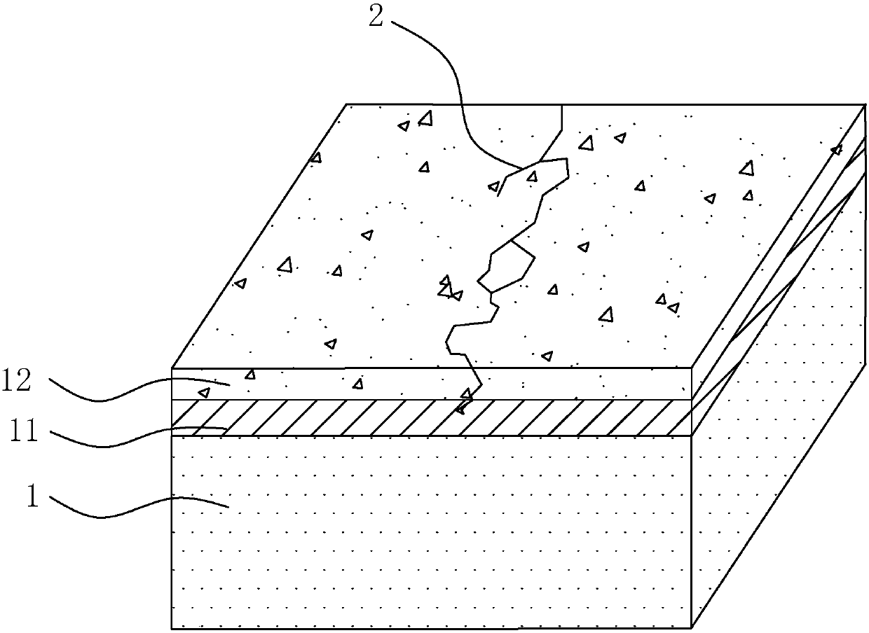 Damaged asphalt pavement repairing structure and seam sealant-pouring repairing method thereof