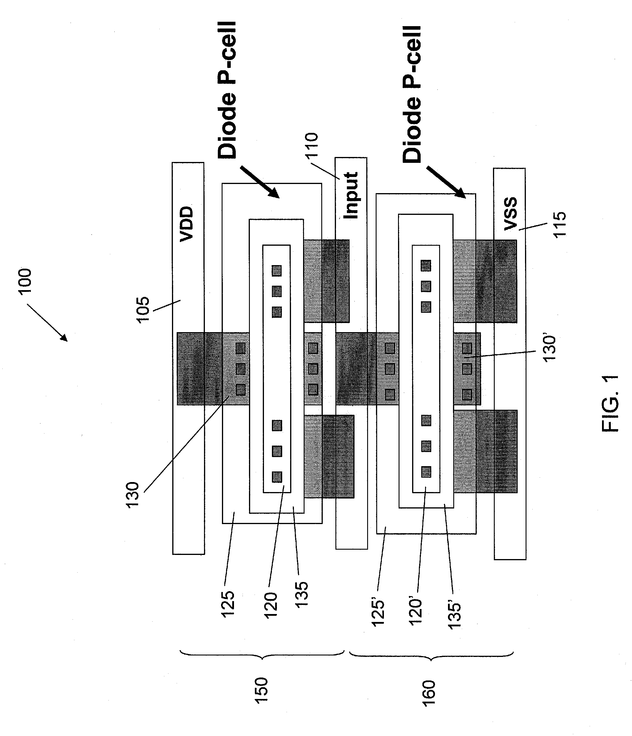 ESD network circuit with a through wafer via structure and a method of manufacture