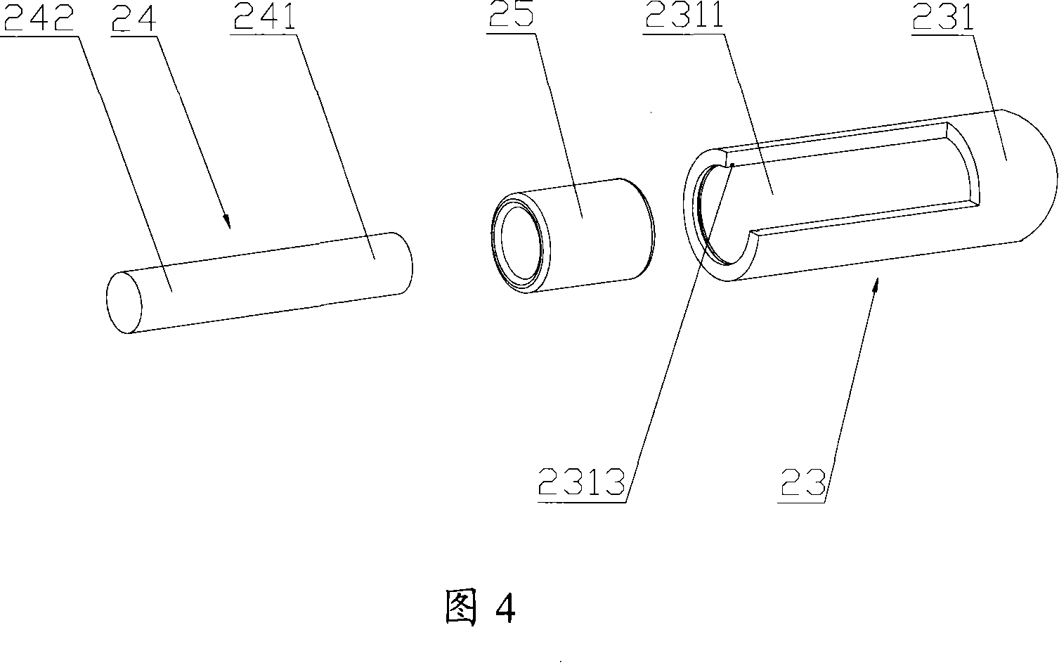 Railway vehicle guiding arm elastic connecting device