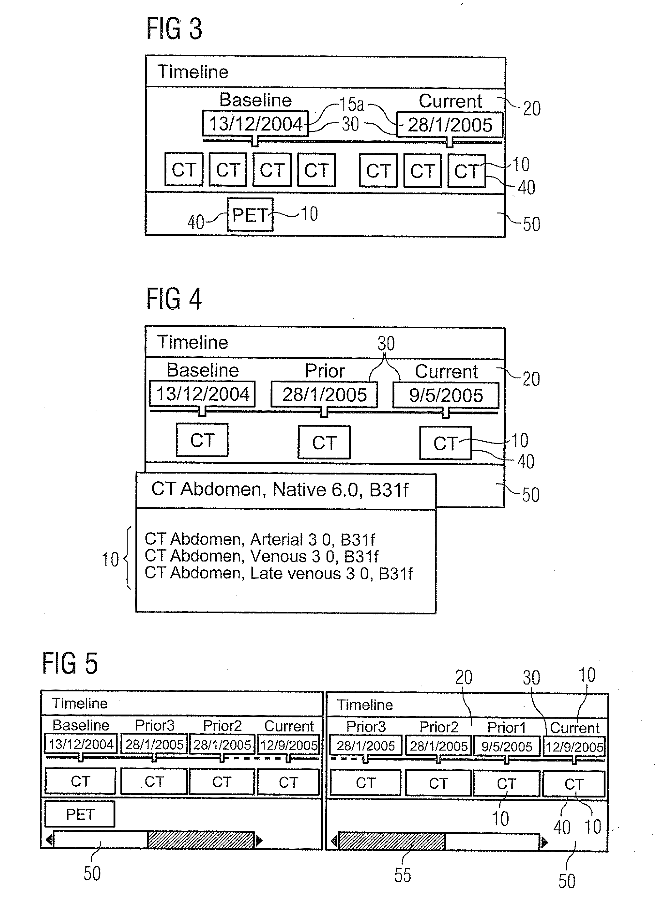 Graphical interface for the management of sequential medical data