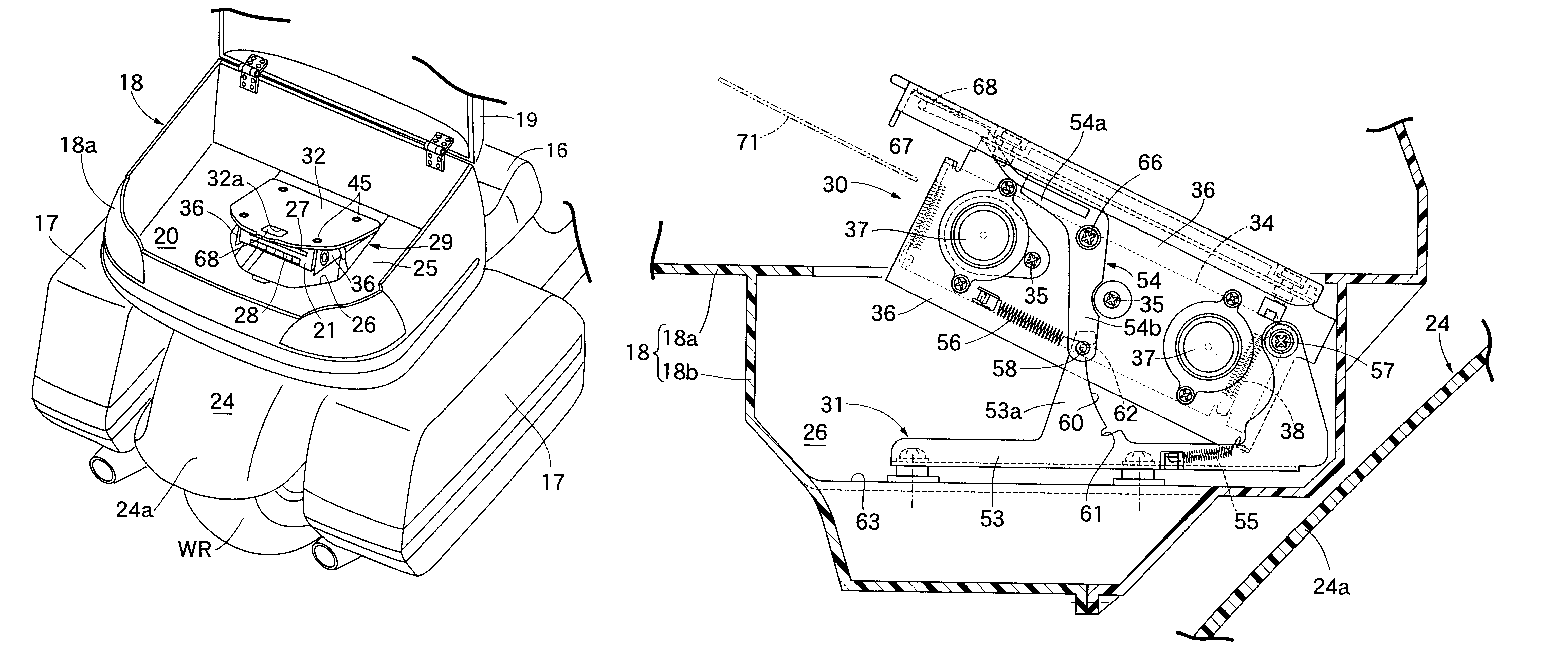 CD changer mounting structure and support device
