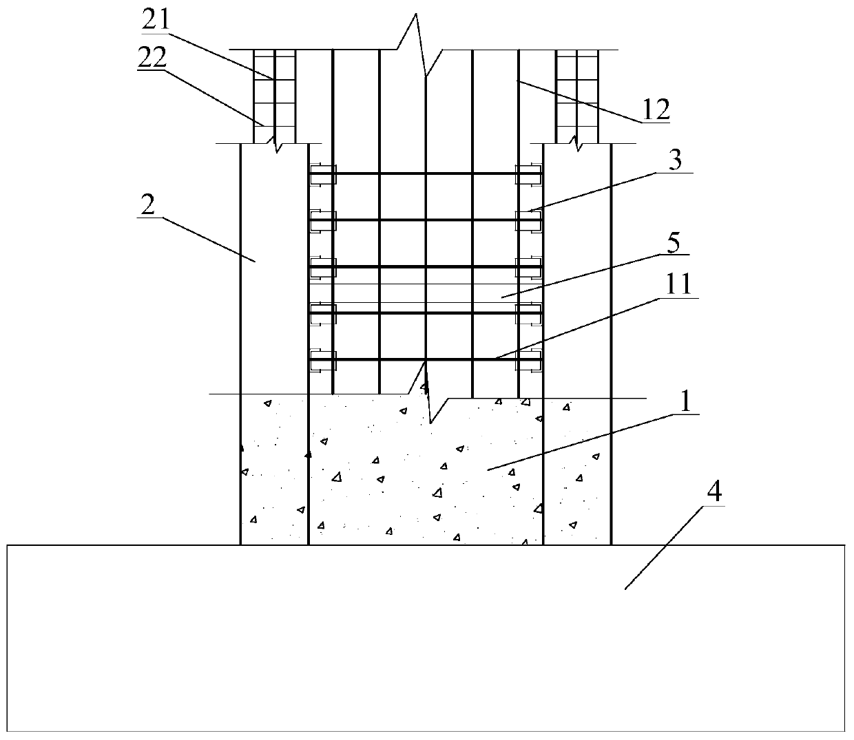 A self-resetting high-strength concrete shear wall and its manufacturing method