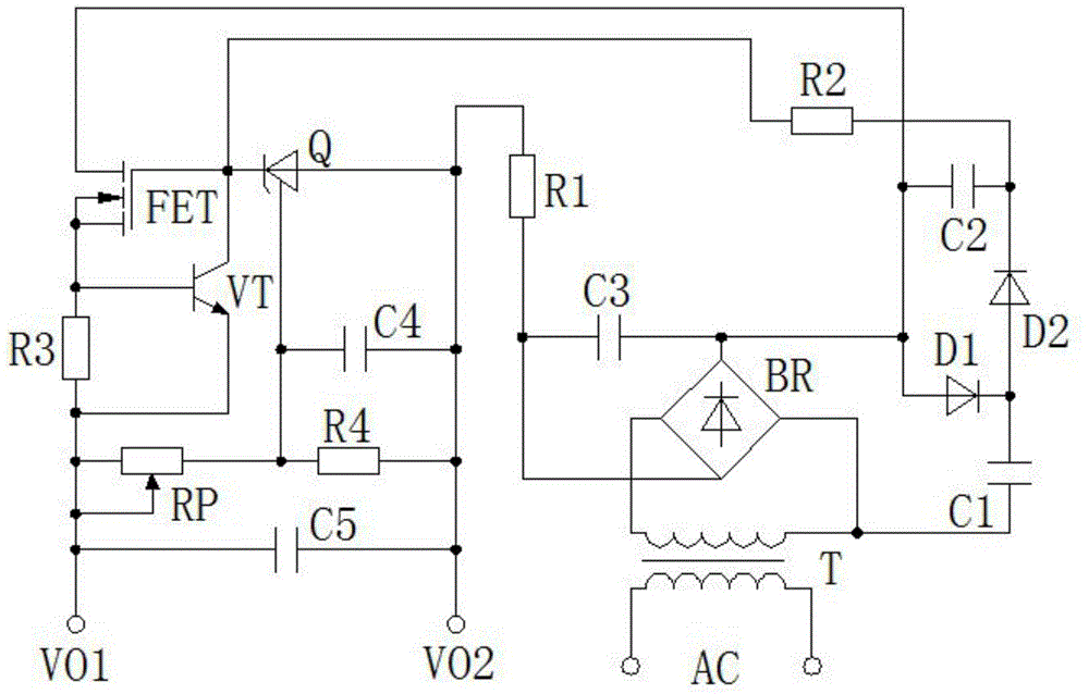 High stable power supply control circuit of electronic communication equipment