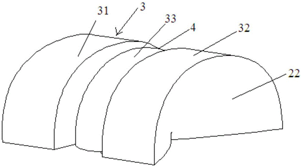 LED arched lens with long and narrow light spot