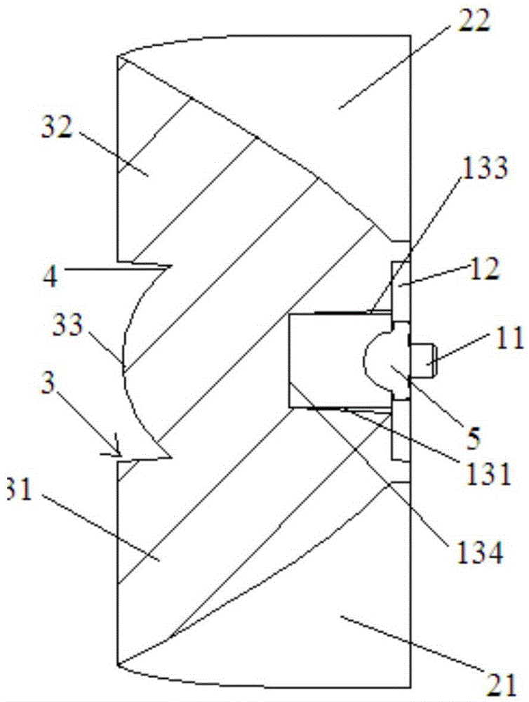 LED arched lens with long and narrow light spot