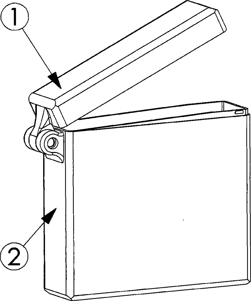 Three-color injection molding rotary hinge container