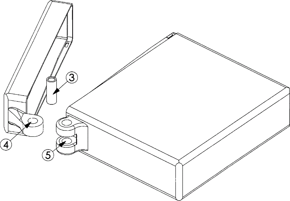 Three-color injection molding rotary hinge container