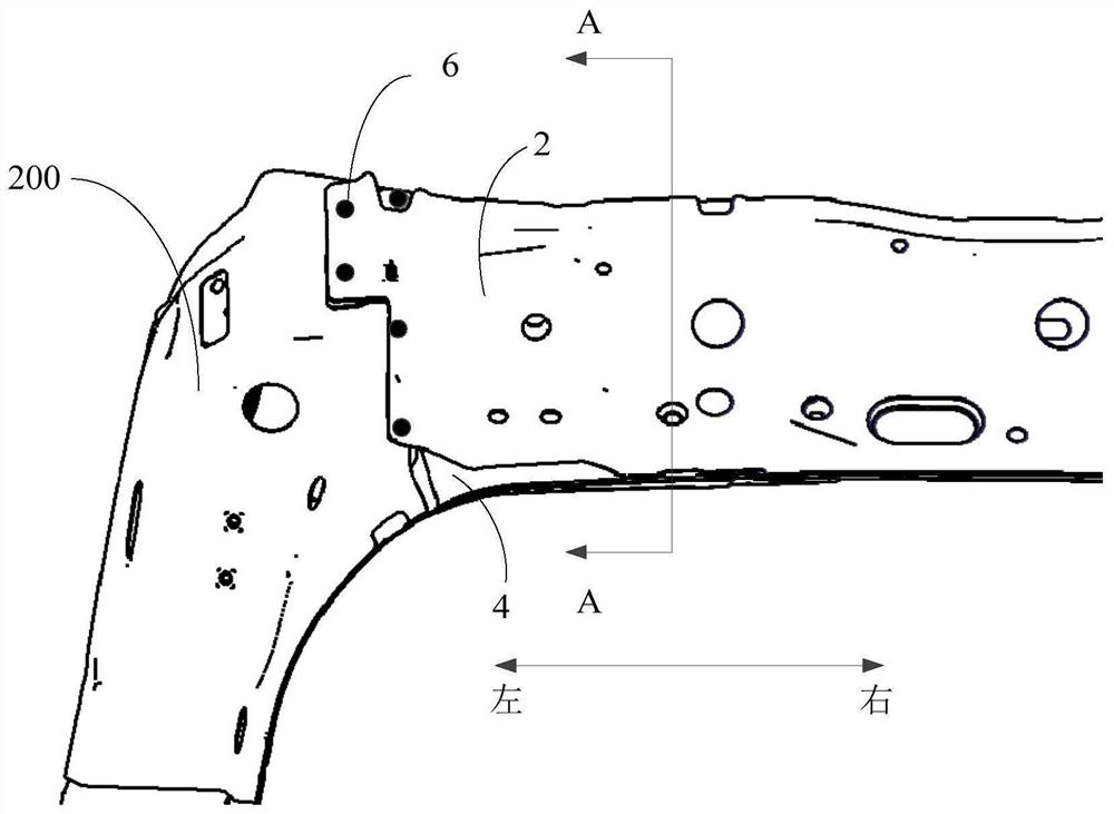 Top cover rear cross beam assembly, automobile body structure and automobile