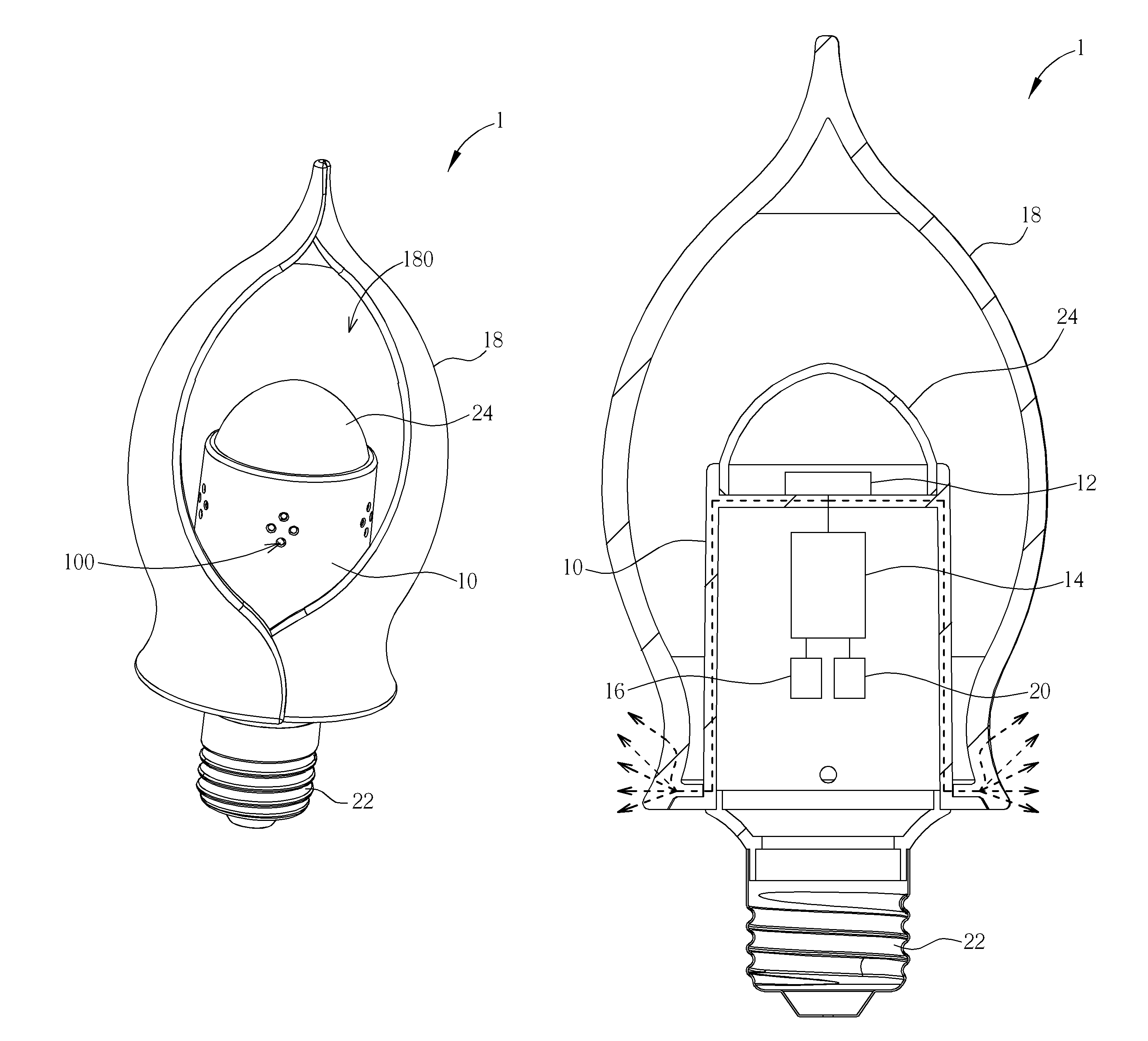 Illumination device capable of being controlled by blow
