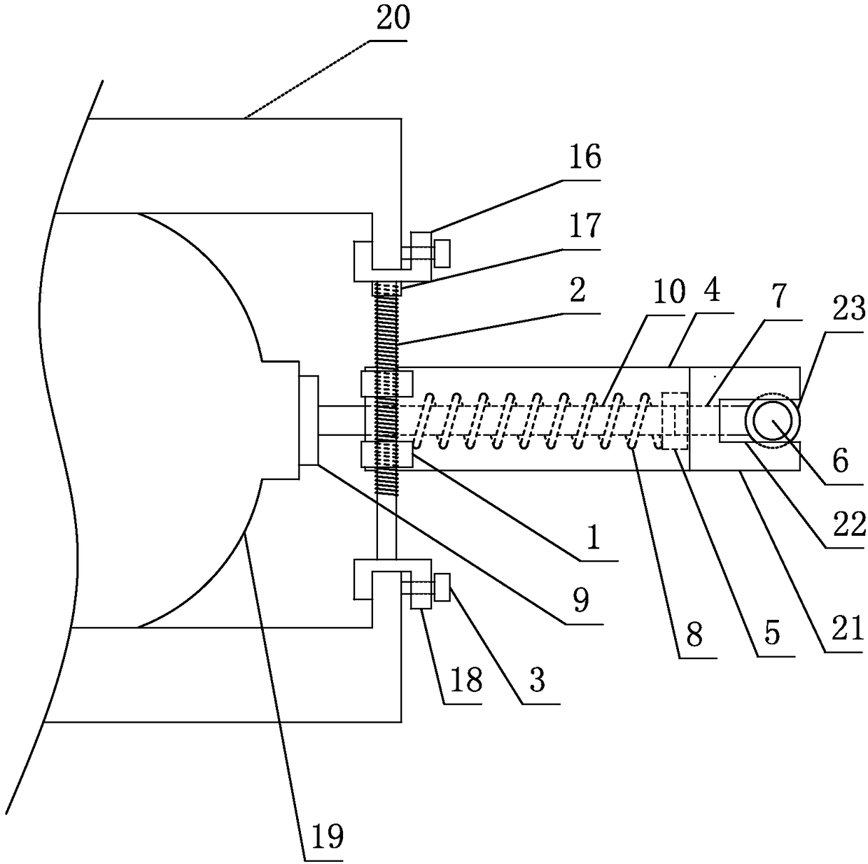 Tower crane rotary speed reduction control device in emergency power failure state