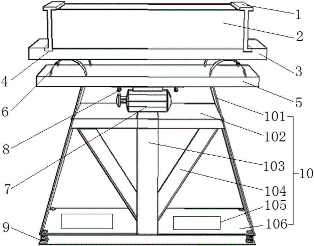 Experimental vibrating table