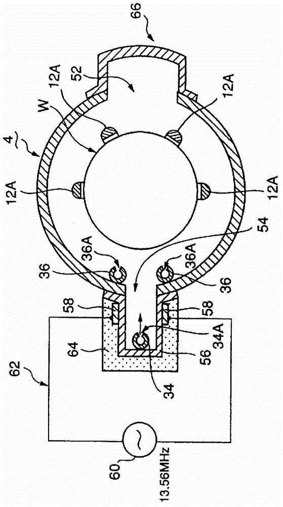 Film forming device, film forming method, rotational frequency optimisation method, and storage medium