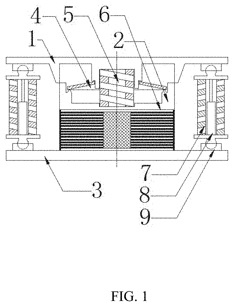 A three-dimensional isolator with adaptive stiffness property