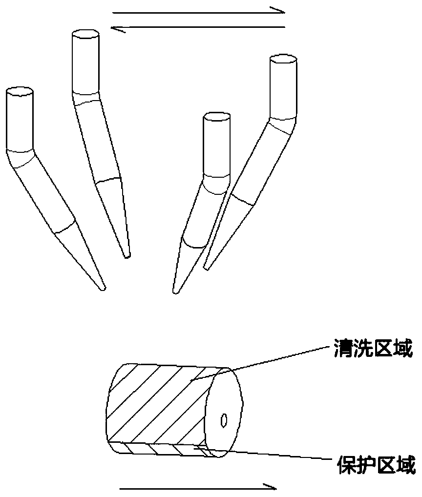 Multi-nozzle water jet type removing device of cuticle on body surface of sea cucumber