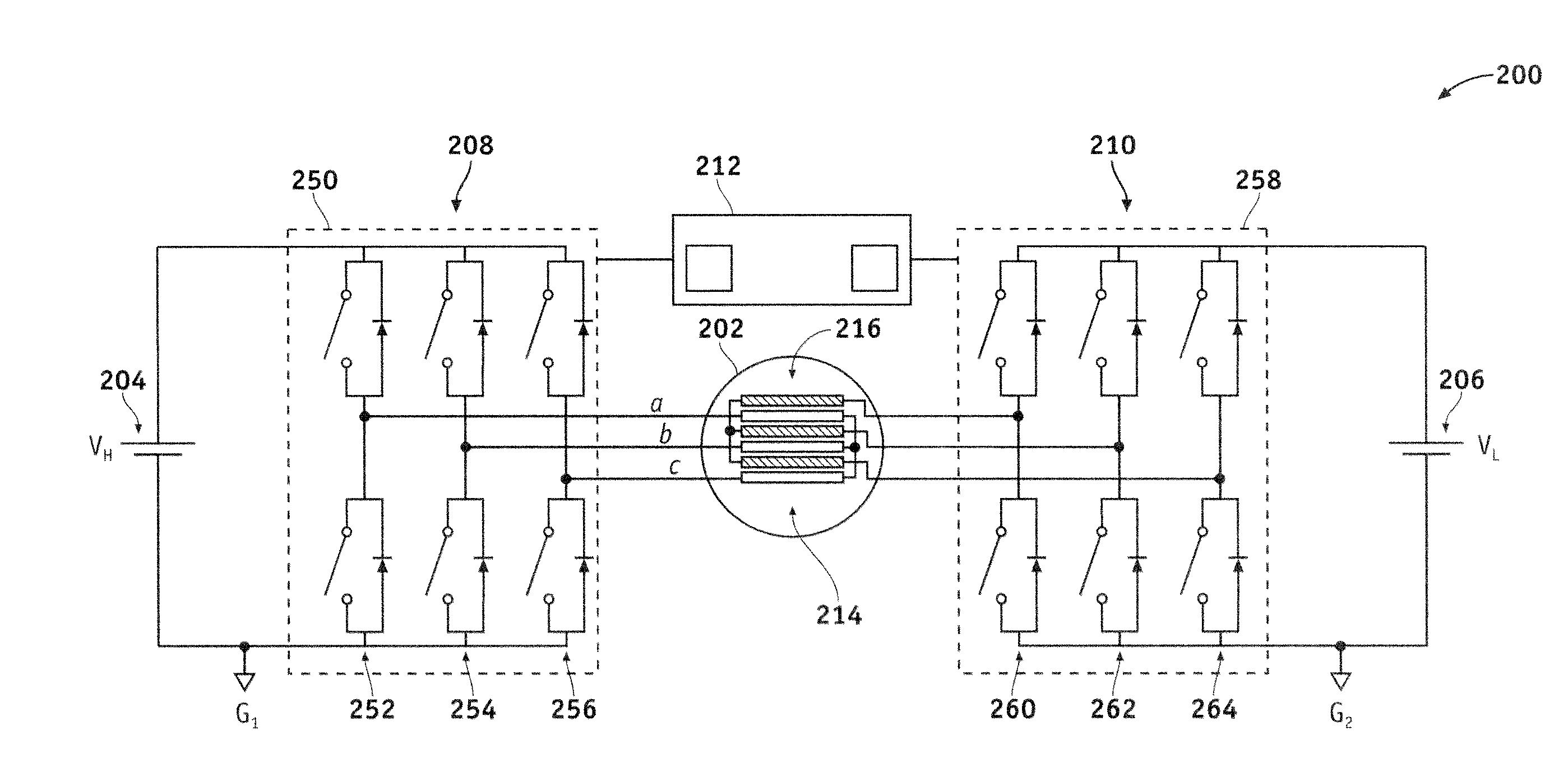 Electric traction system for a vehicle having a dual winding ac traction motor