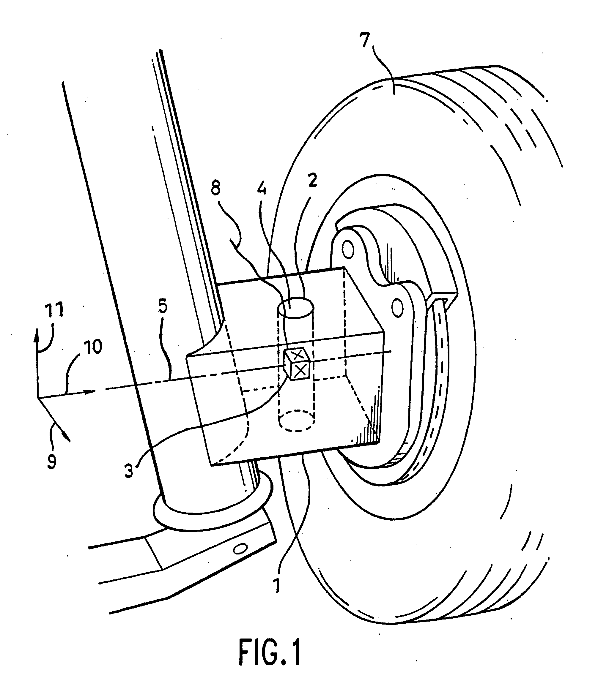 Wheel action force detector for detecting axle forces absent brake torque