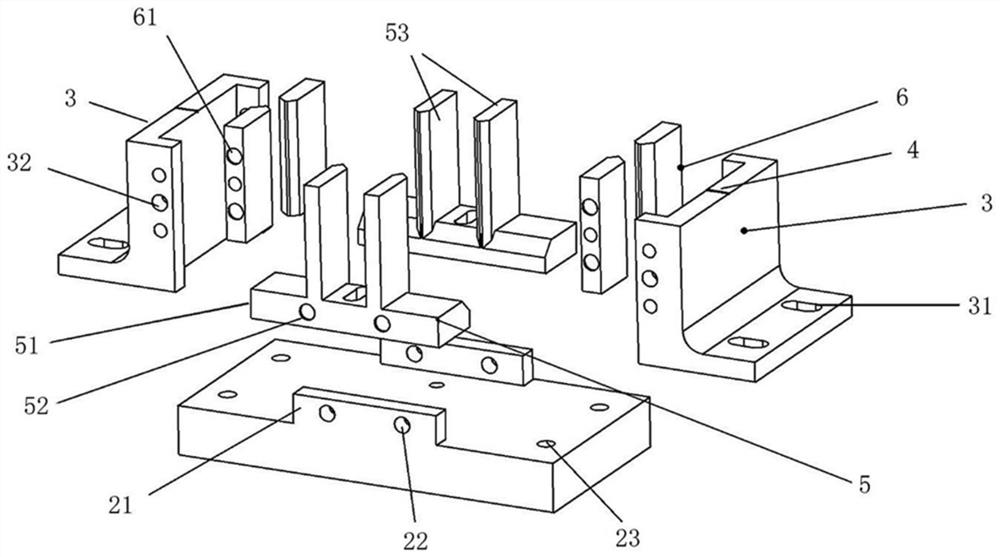 Test device for compression test of thermoplastic composite sheet after impact