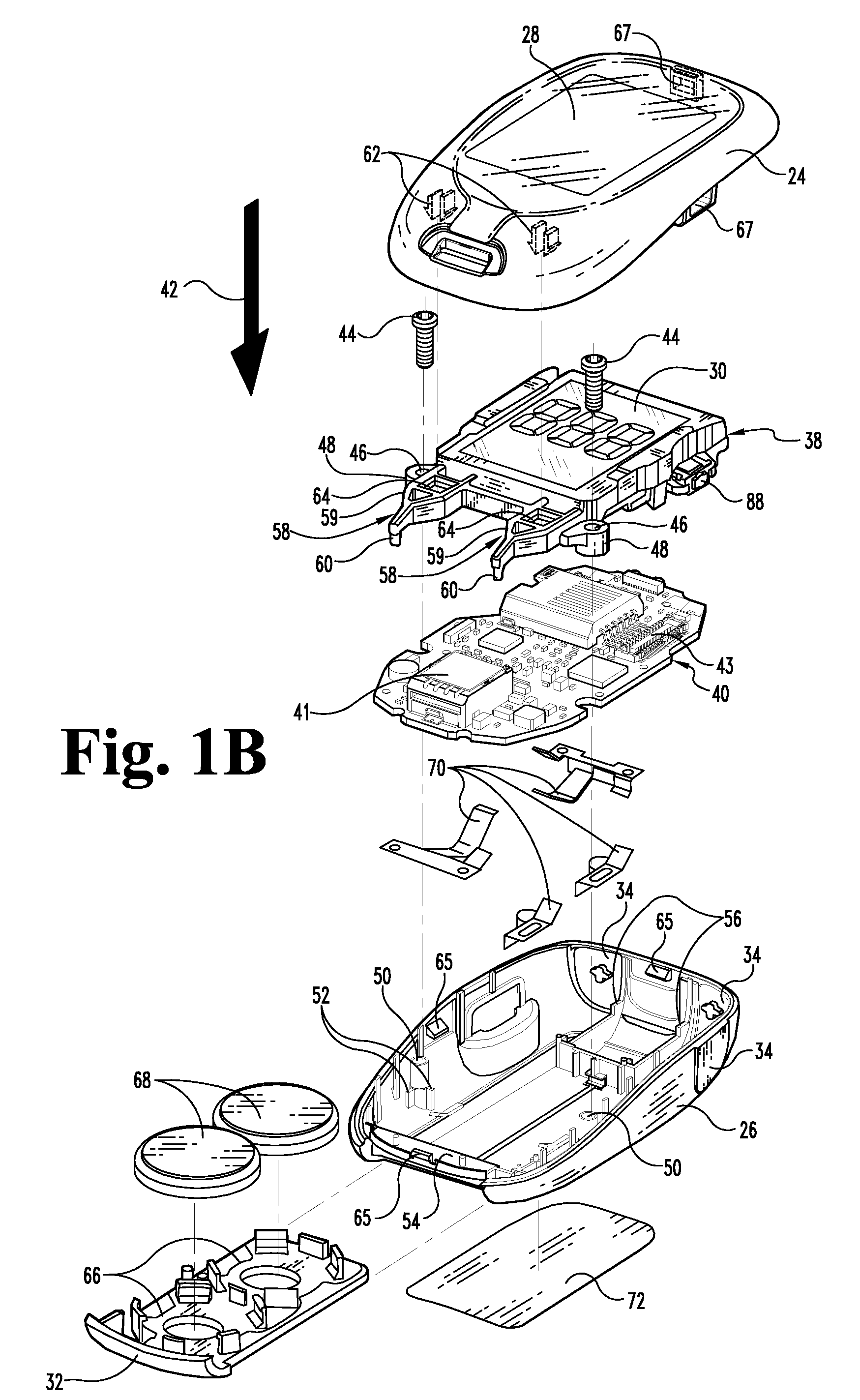Diagnostic device with display module and leveraged component connections