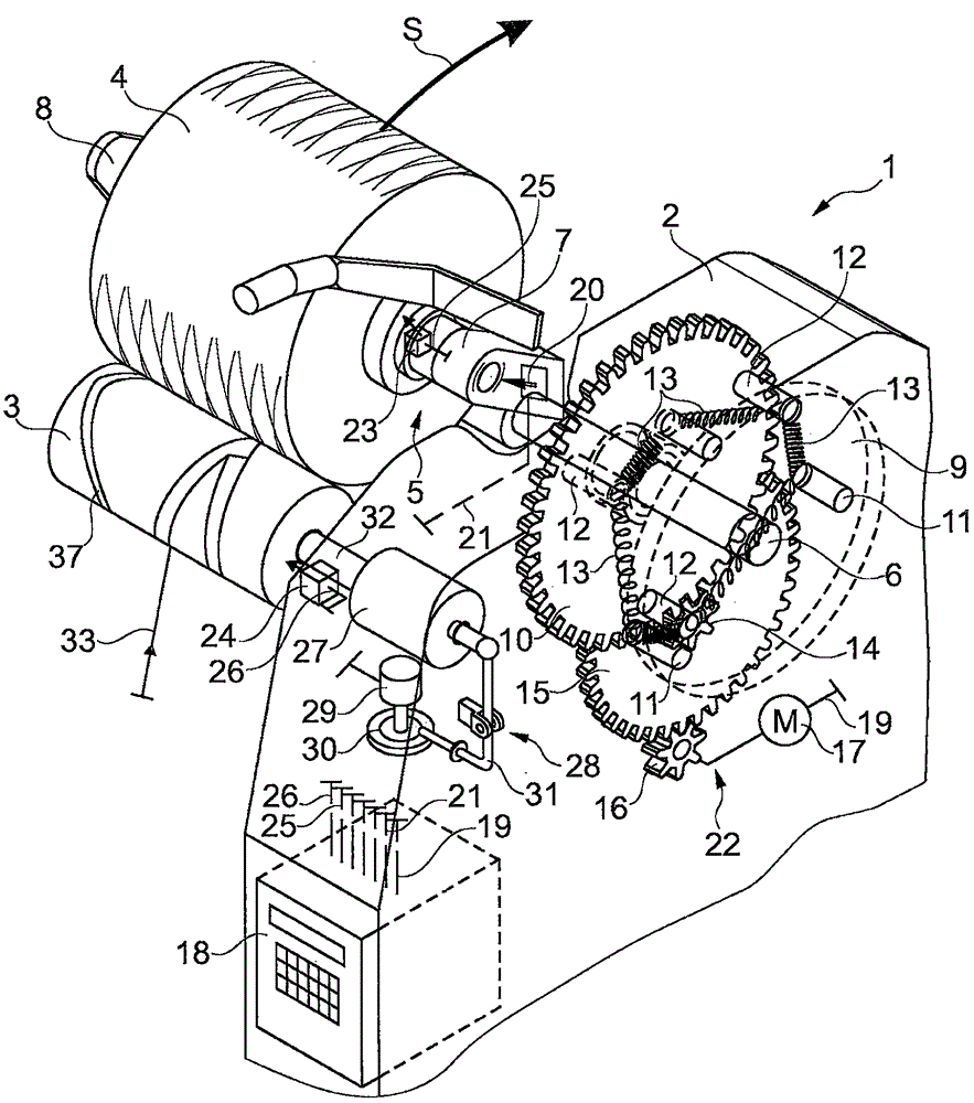 Winding device for a textile machine for the production of cross-wound spools