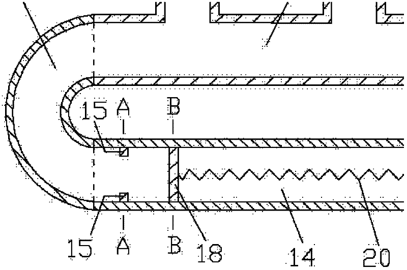 Turbocharging system with exhaust pipe with variable volume