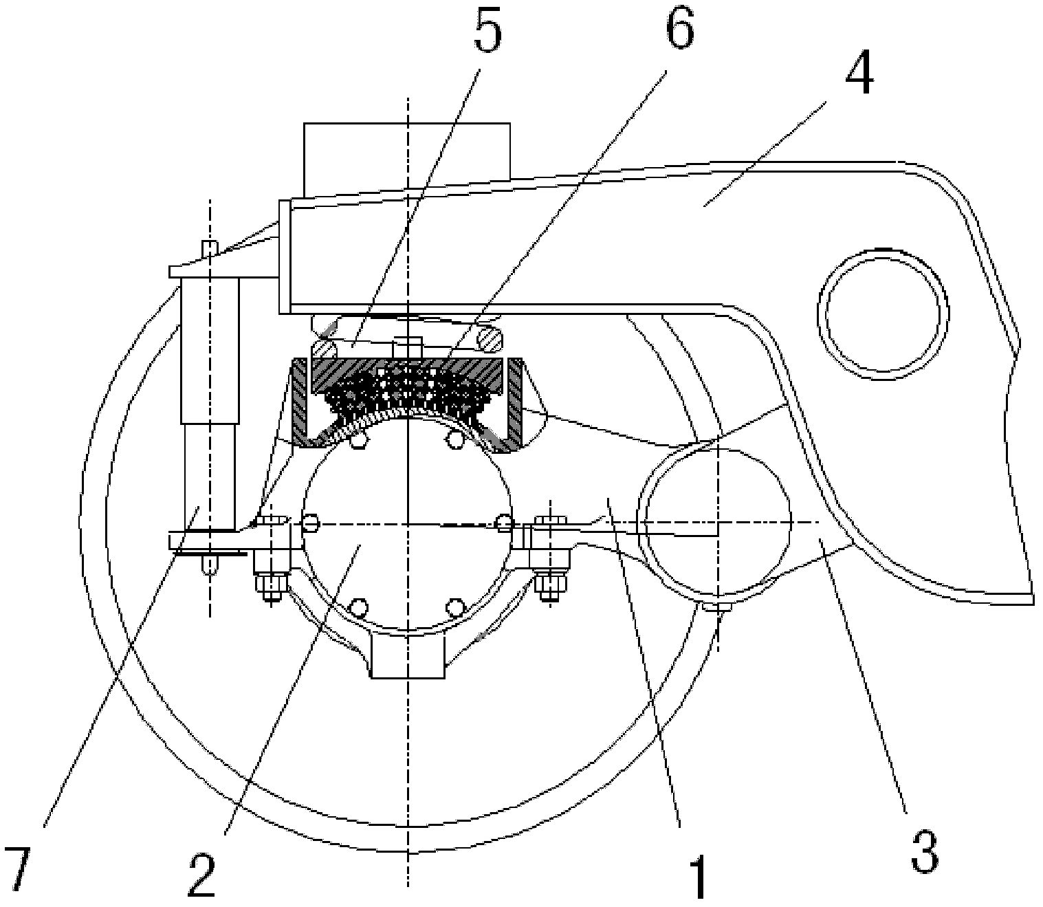 Jib-type axle box positioning device for bogie