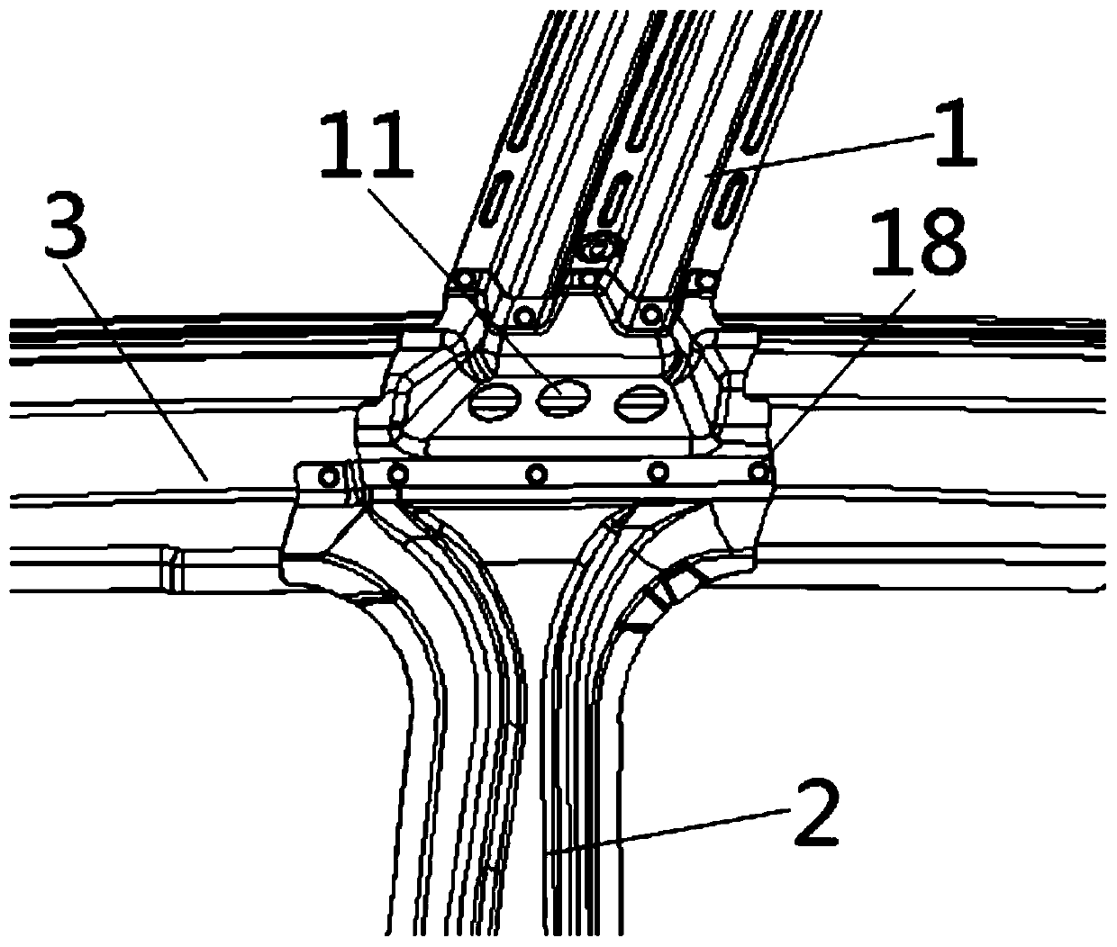 Automobile roof crossrail connecting structure