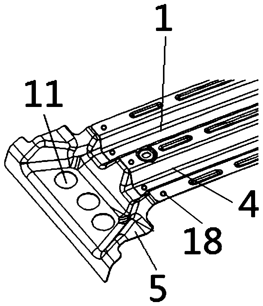 Automobile roof crossrail connecting structure