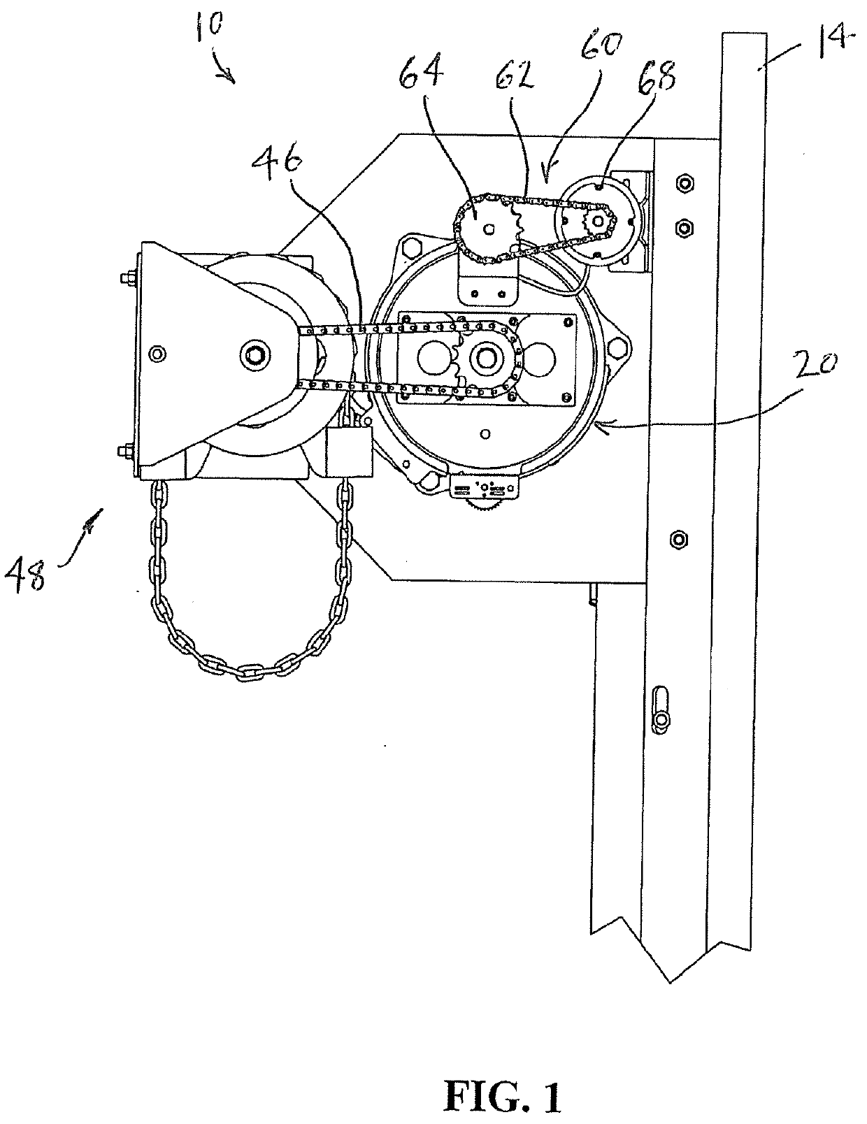 Power transfer device for a rolling door operator