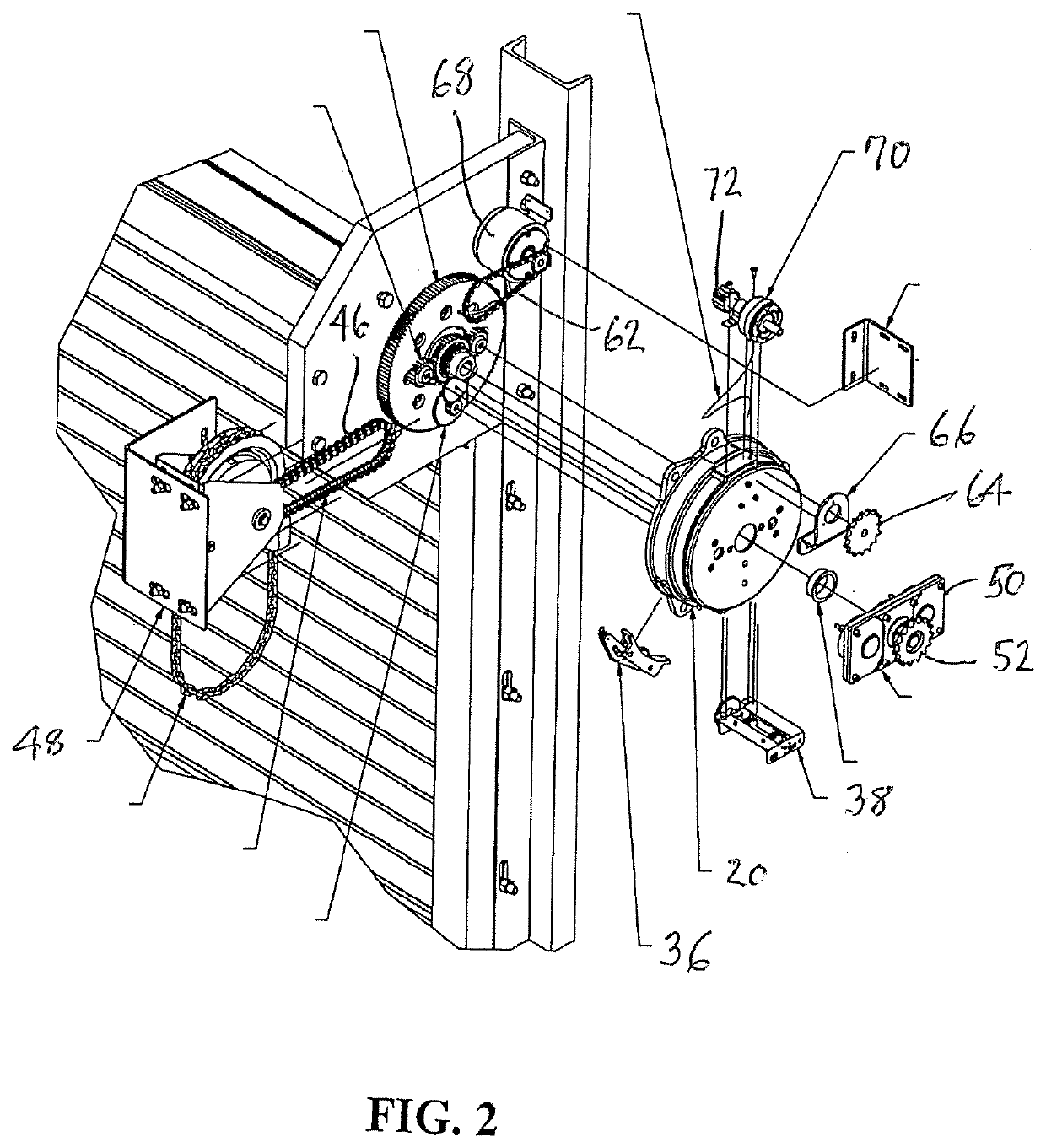 Power transfer device for a rolling door operator