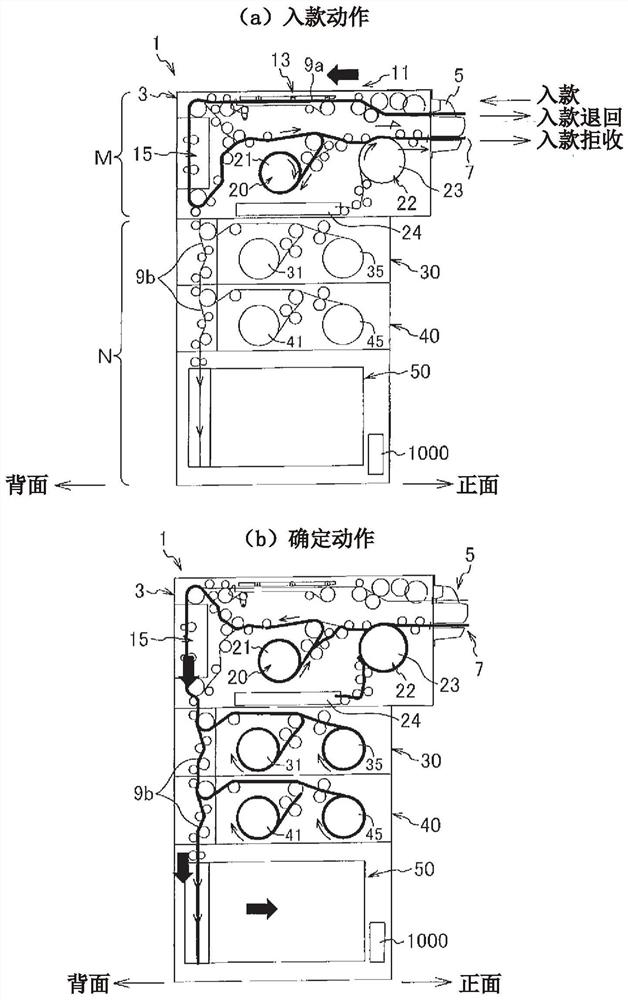 Drive transmission switching mechanism, paper sheet storage unit, and paper sheet processing device
