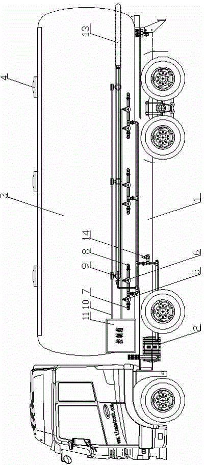 A powder material transport vehicle