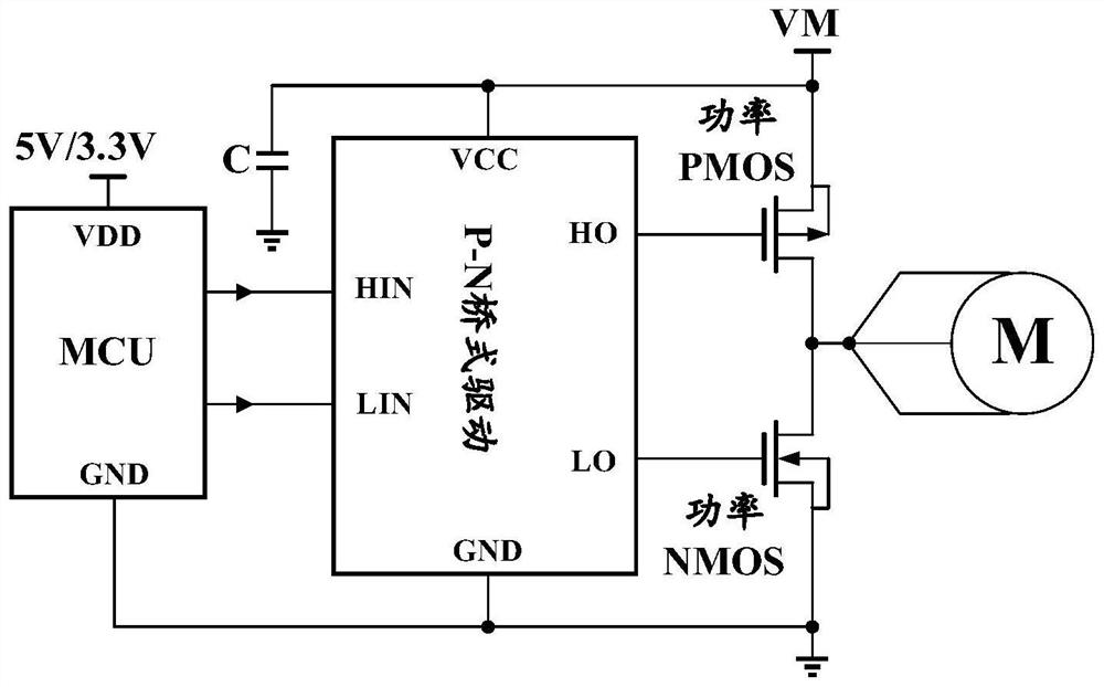 A high voltage pn bridge gate drive circuit