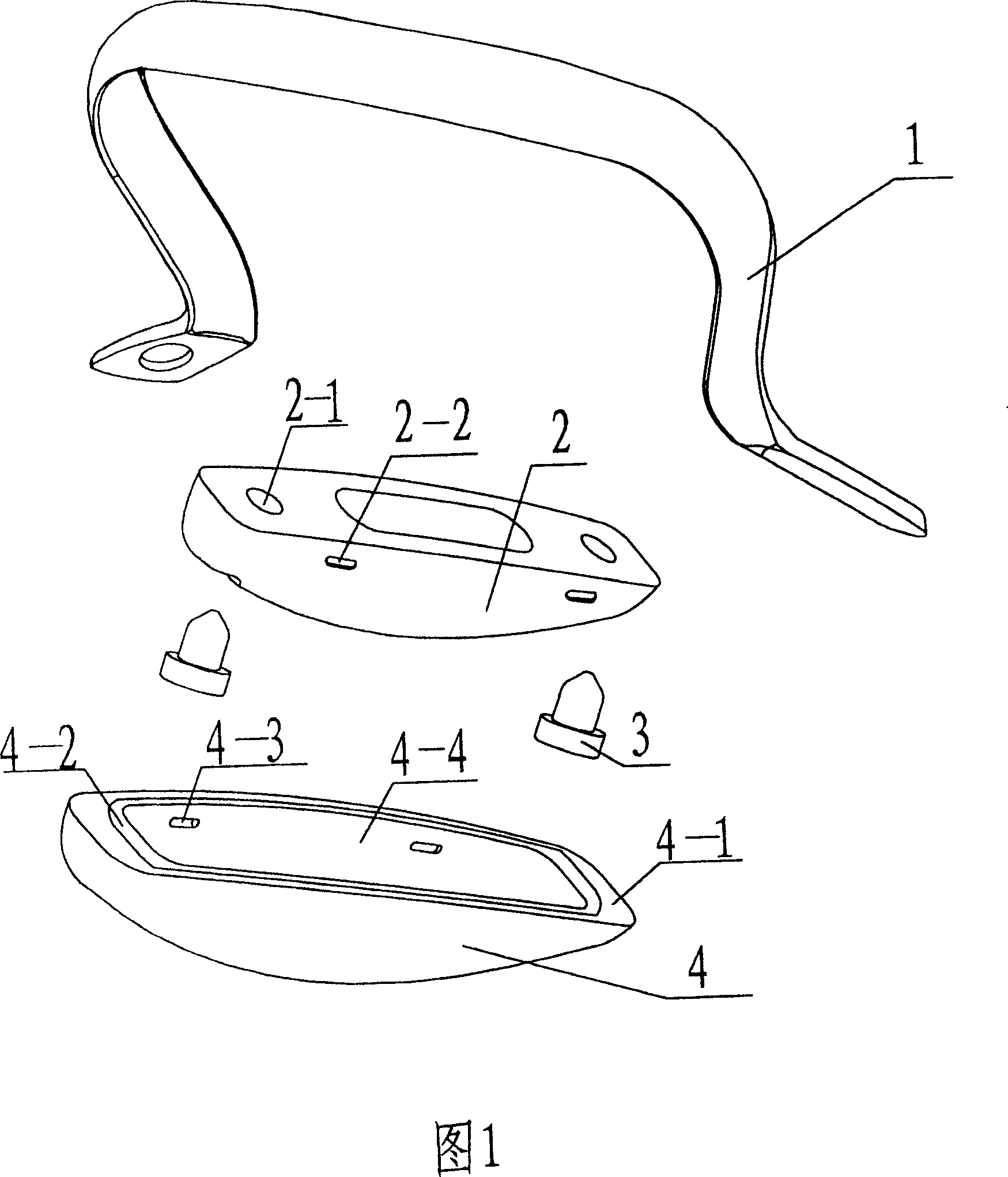 Combined ear for kitchenware and its production process