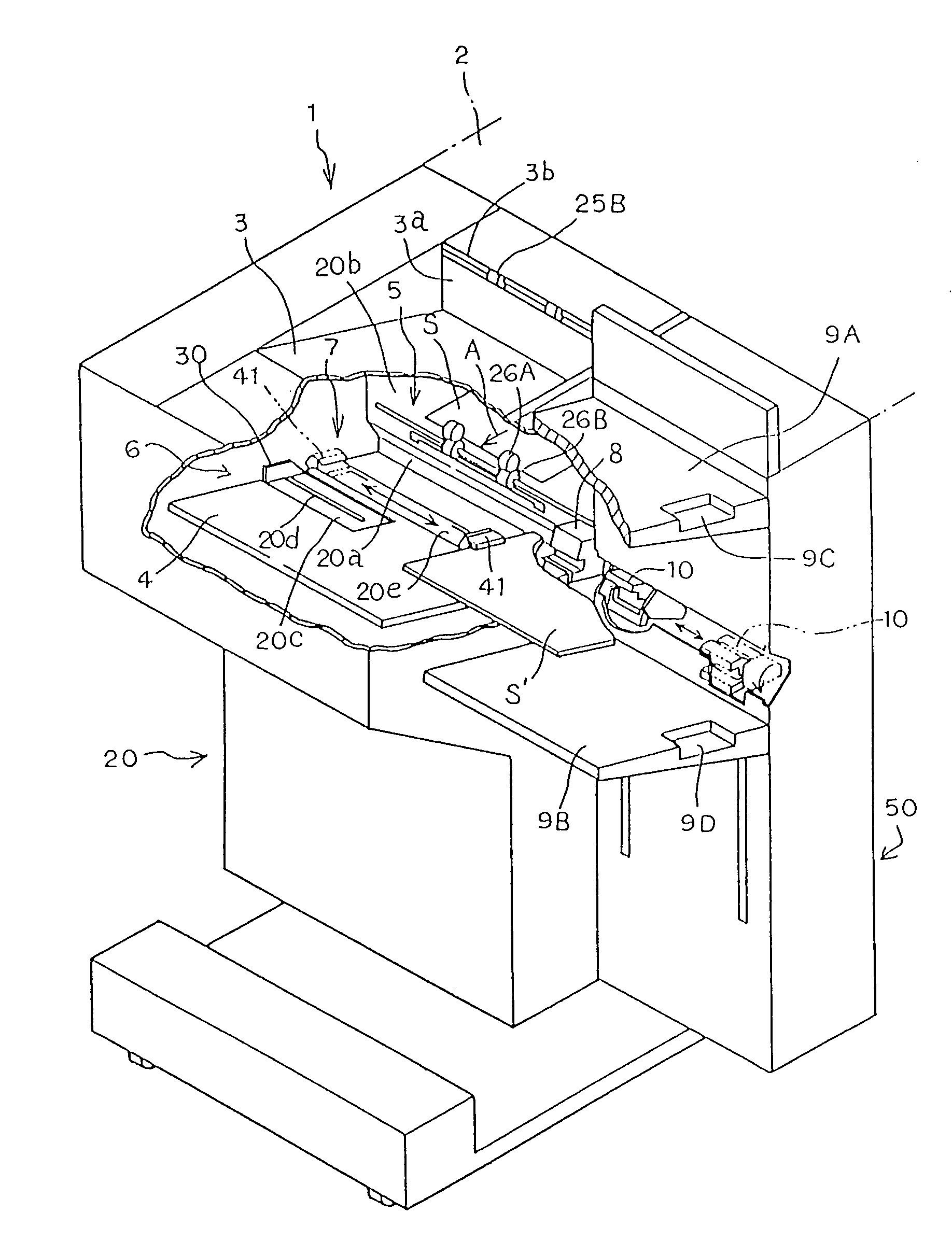 Sheets post processing device including stapler for variable widths