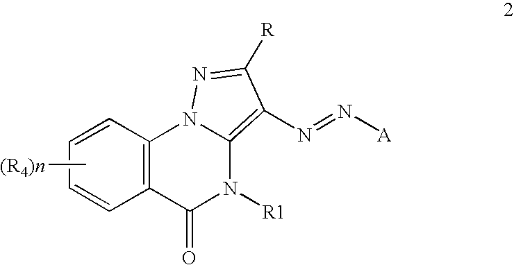Inkjet inks containing azo pyrazolobenzopyrimidineone class of colorants
