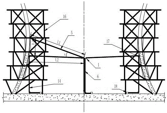 Method and vertical alignment device for installation and control of large-scale arc structure formwork