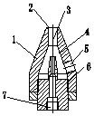 Long-range conical high-flow-rate pneumatic nozzle