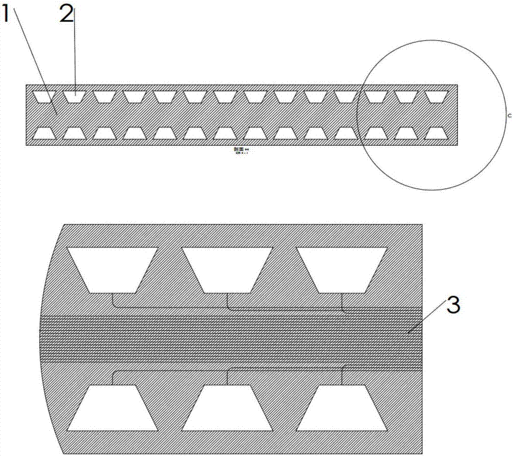 Flexible clamping finger provided with microchannels